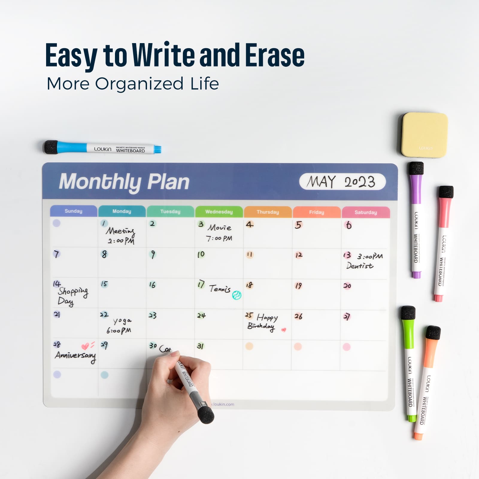 Electrostatic Clings Monthly Dry Erase Calendar Set