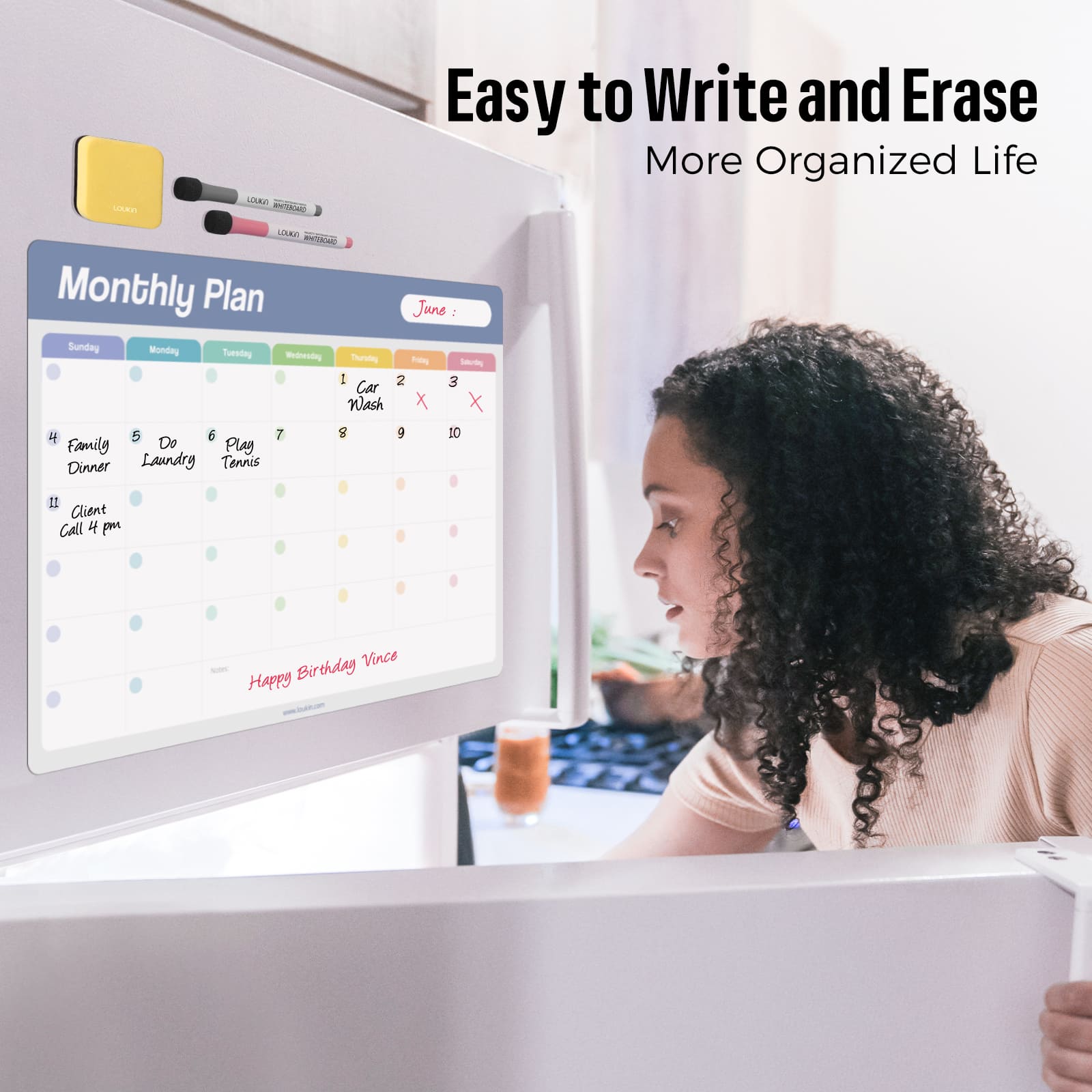 Electrostatic Clings Monthly Dry Erase Calendar Set