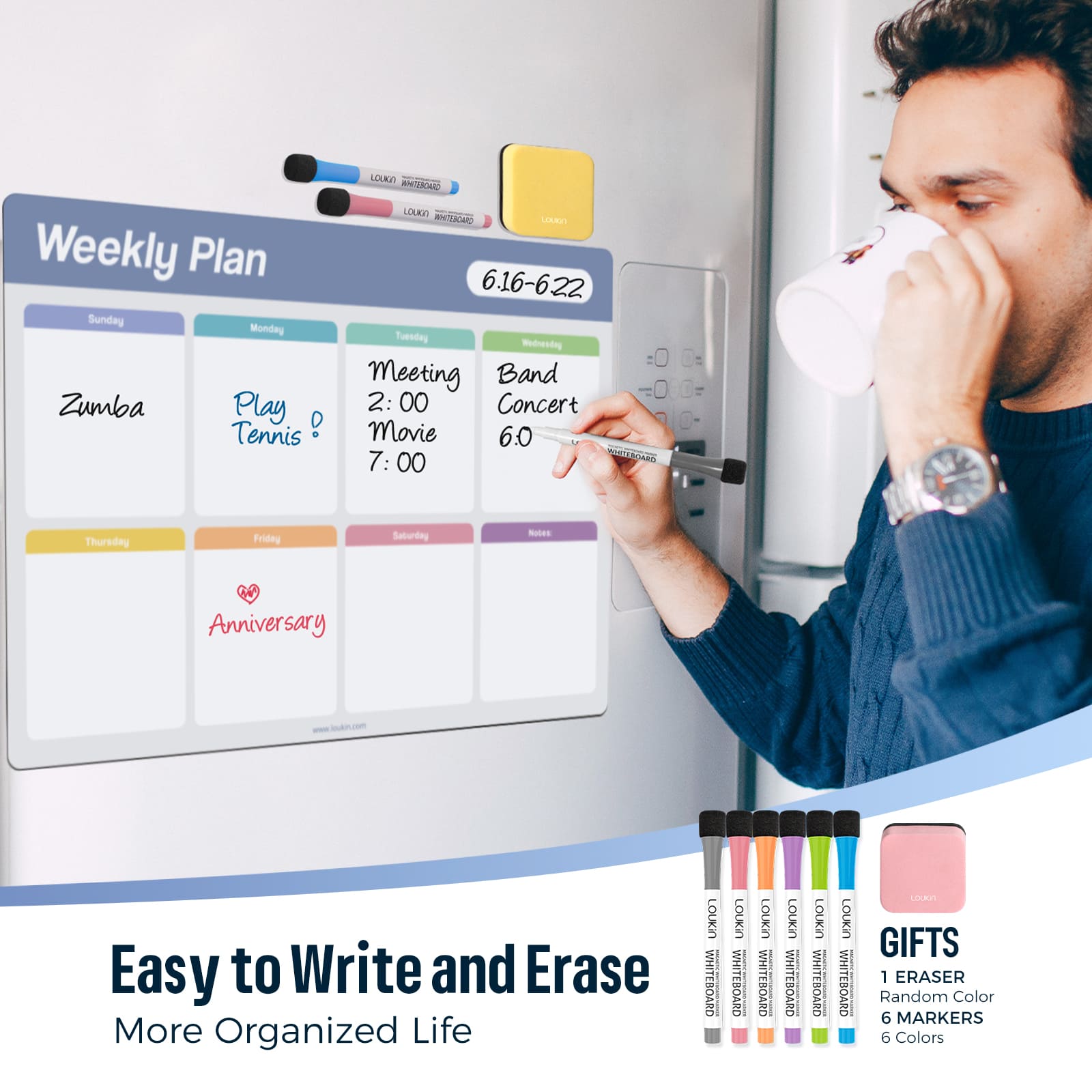 Electrostatic Clings Weekly Dry Erase Calendar Set - 2 PACK