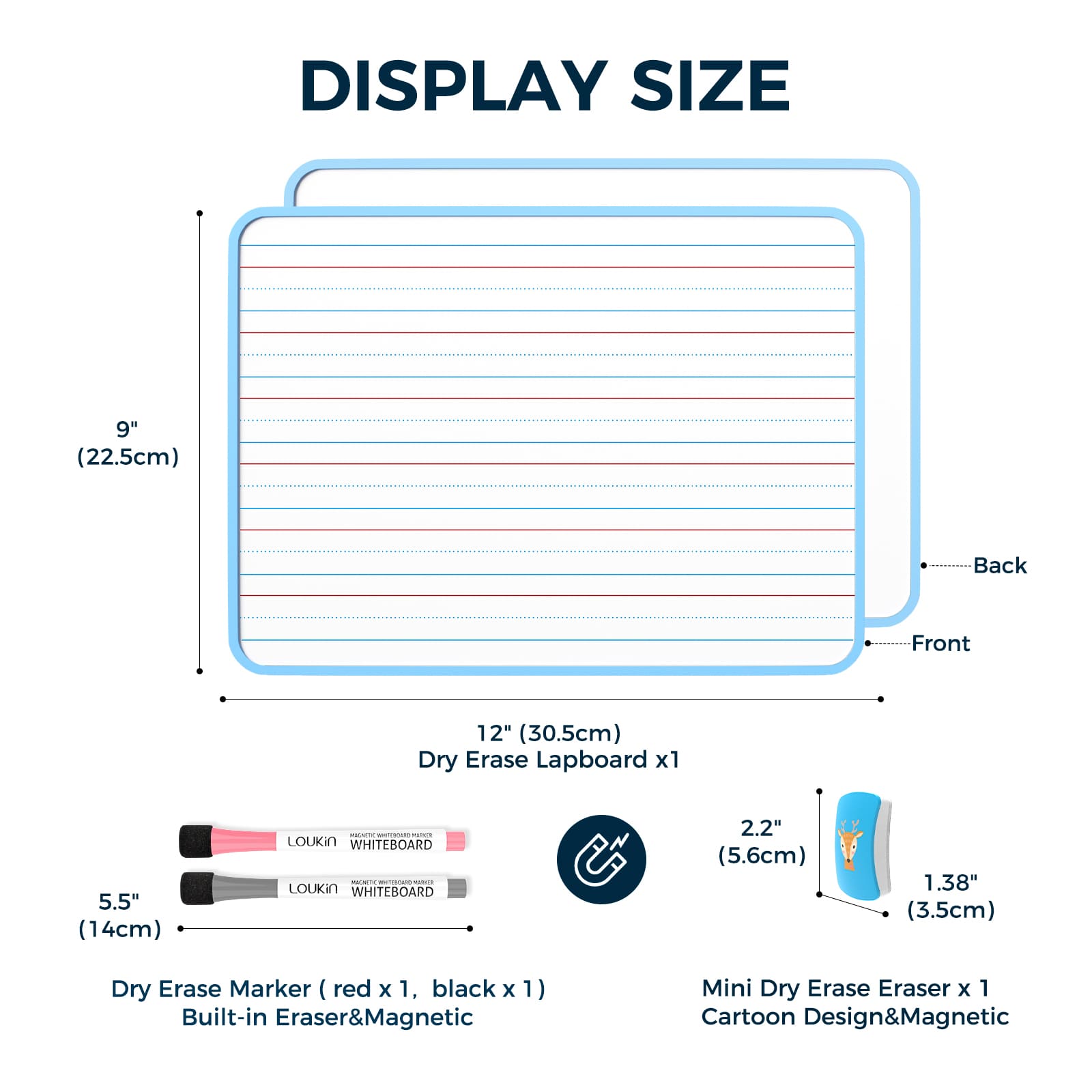 6 Pack Kid Dry Erase Lapboard Bundle, Seamless frame