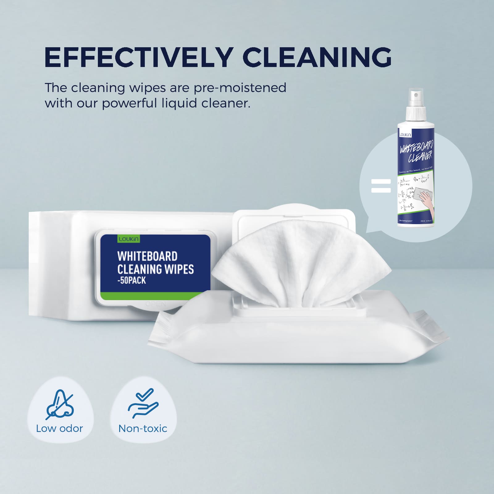 Whiteboard Cleaning Wipes, 50 Wipes