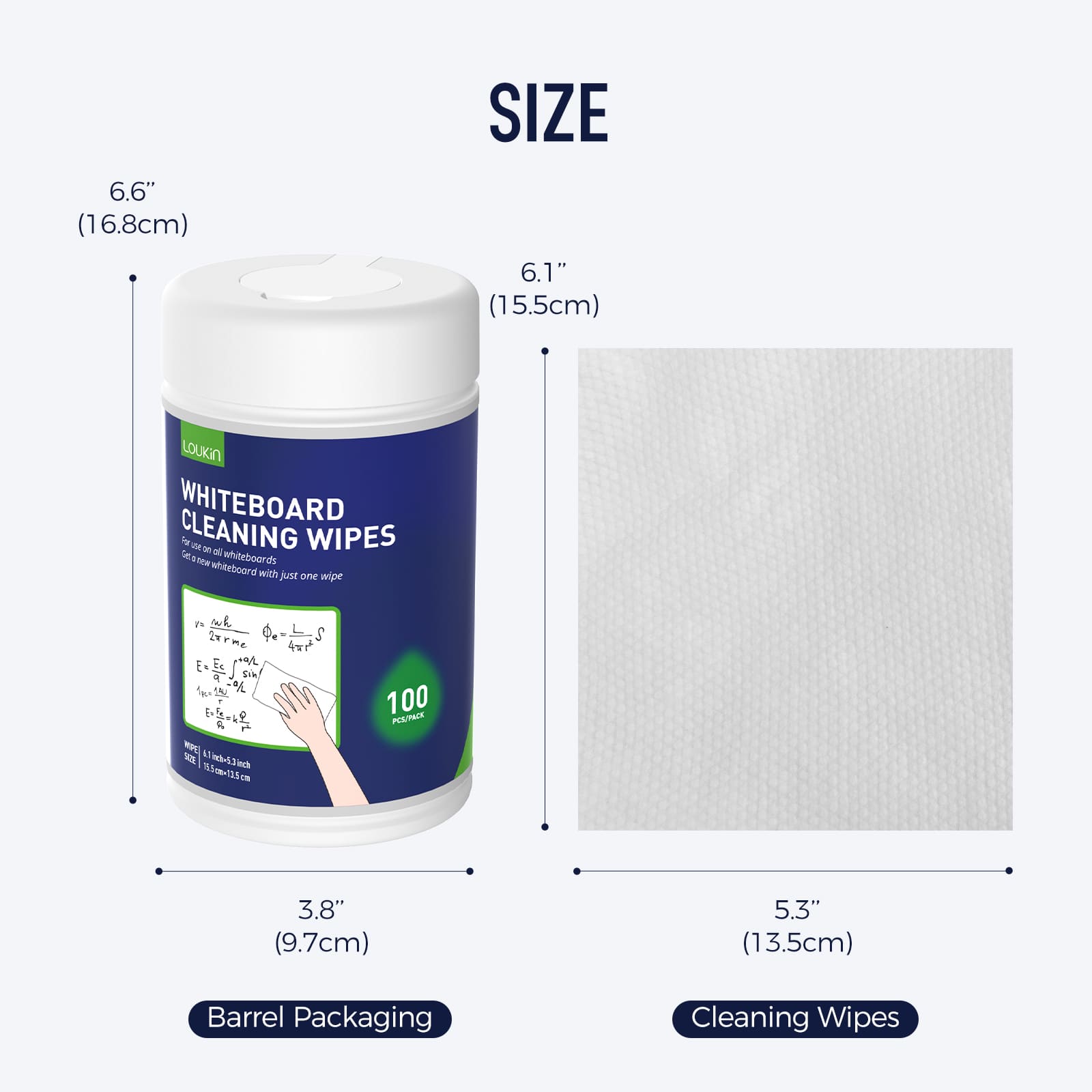 Whiteboard Cleaning Wipes, 100 Wipes