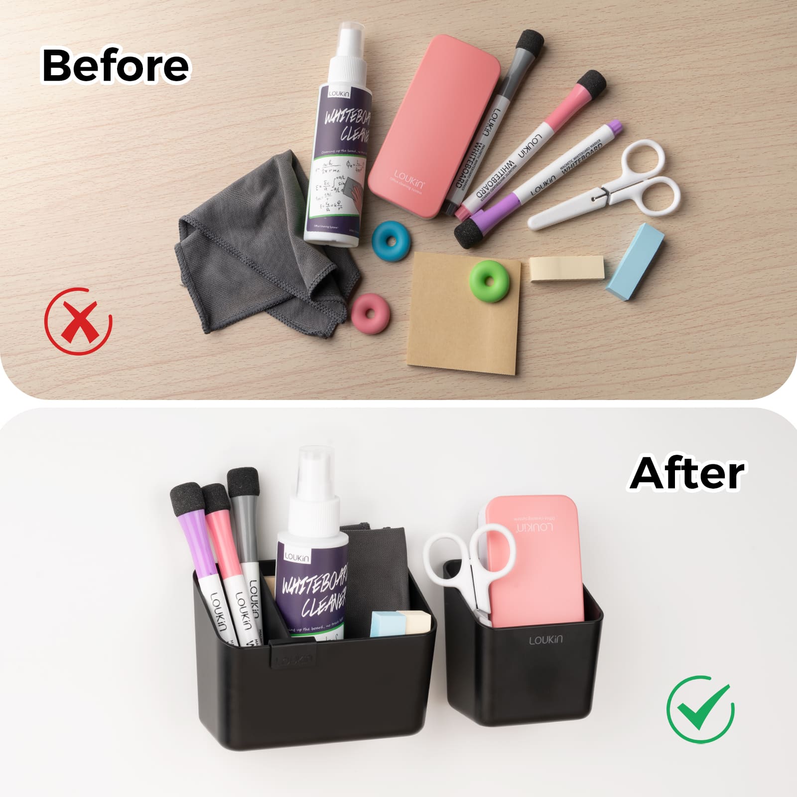 Magnetic/Adhesive Marker Holder Set